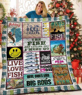 [Fishing Quilt] I Just Want To Go Fishing And Ignore All Of My Adult Problems | Fishing Quilt Large Soft Comforting with Artistic Texture Design
